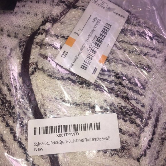 Style & Co. Petite Space-Dyed Draped Jacket in Dried Plum, Size Petite Small - Picture 4 of 4